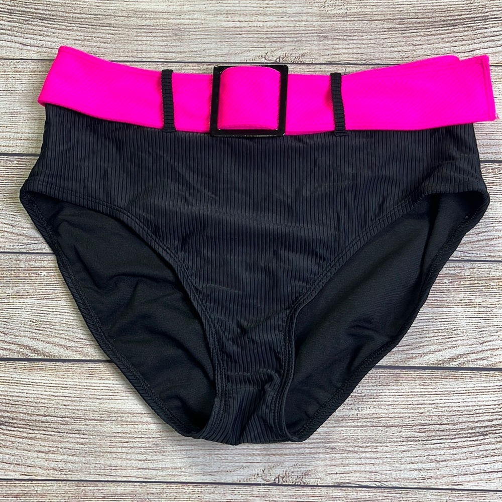 NOBO Ribbed Belted High Waist Bikini Bottom